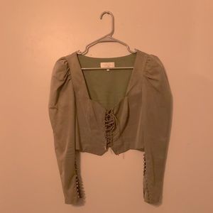 L’academie Corset Top in Muted Olive